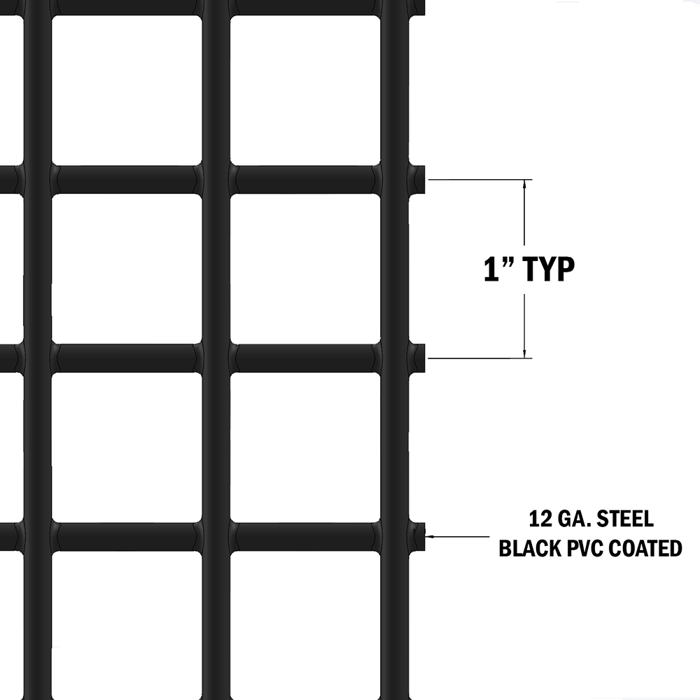 63-030-BK MODULAR SOLUTIONS MESH<br>1" X 3'-6" X 7', BLACK